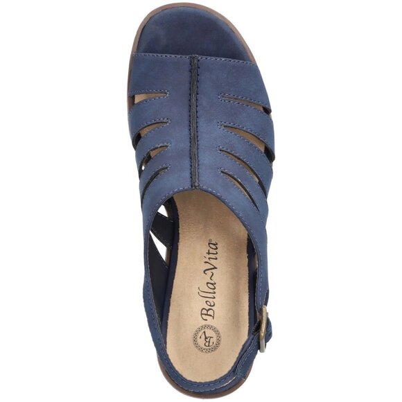 Bella Vita Womens Rhodes Block Heeled Open Toe Sandals Blue Size 10W NIB - Picture 3 of 4